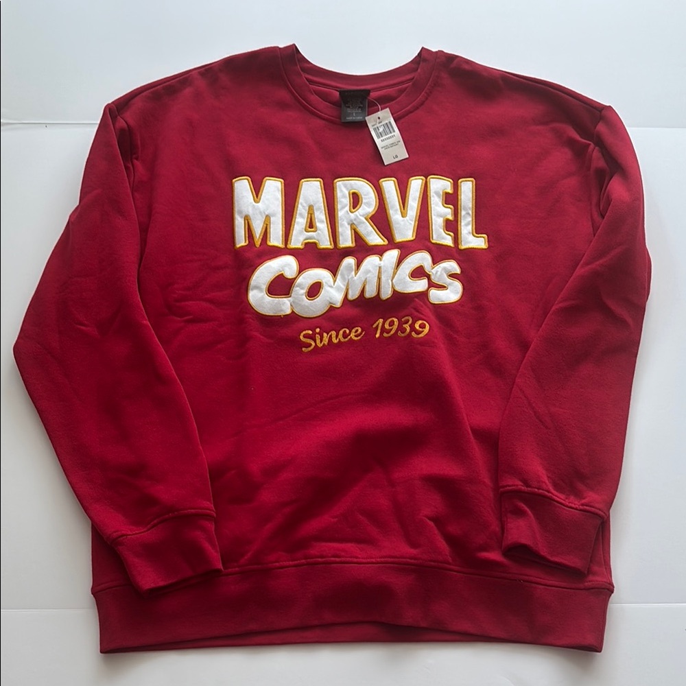 Marvel Comics 1939 Embroidered Crewneck — Red Sweatshirt BoxLunch Exclusive L